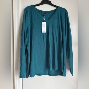Eileen Fisher Teal Long Sleeve Blouse